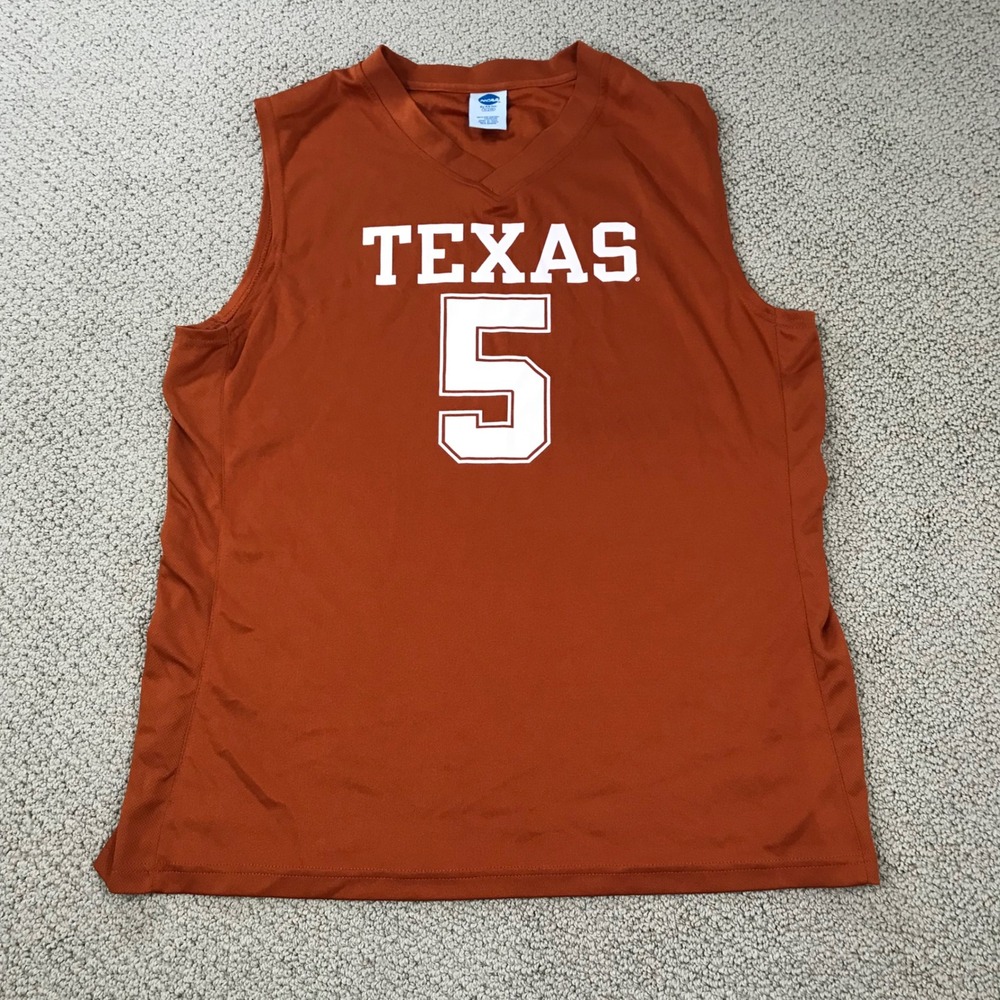NCAA Texas Longhorns Jersey XL Burnt Orange Basketball Number 5 KA Inc Mens UT